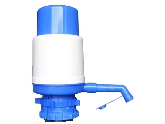 Bomba manual azul y blanca para bidón